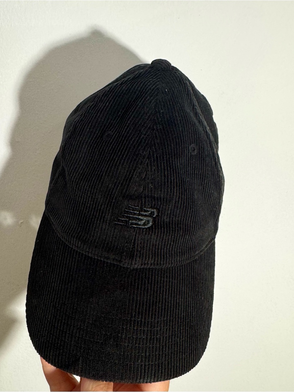 New Balance Black Corduroy Baseball Cap Adjustable One Size